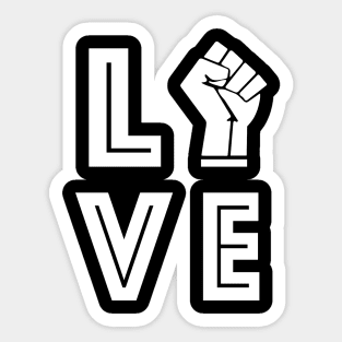 love black power fist, black lives matter Sticker